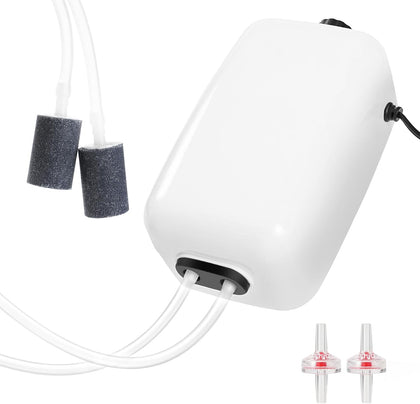 Aquarium Air Pump for 20-210 Gallon Tank, Fish Air Bubbler, Hydroponic Oxygen Aerator with Stones, Airline Tubing