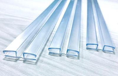 Clear PVC Hinge Piano Style for 3/16" (4.5mm) Material, 24 Inch No Screw or Glue Plastic Aquarium Lid Hinges for