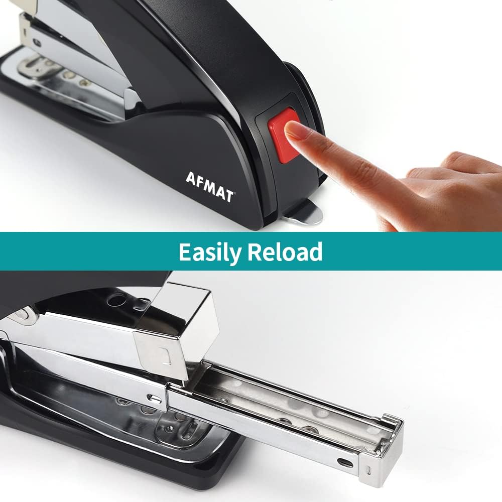 Stapler for Desk, 50 Sheet Effortless Desktop Stapler Staple with One Finger, Portable Ergonomic Handheld Staplers