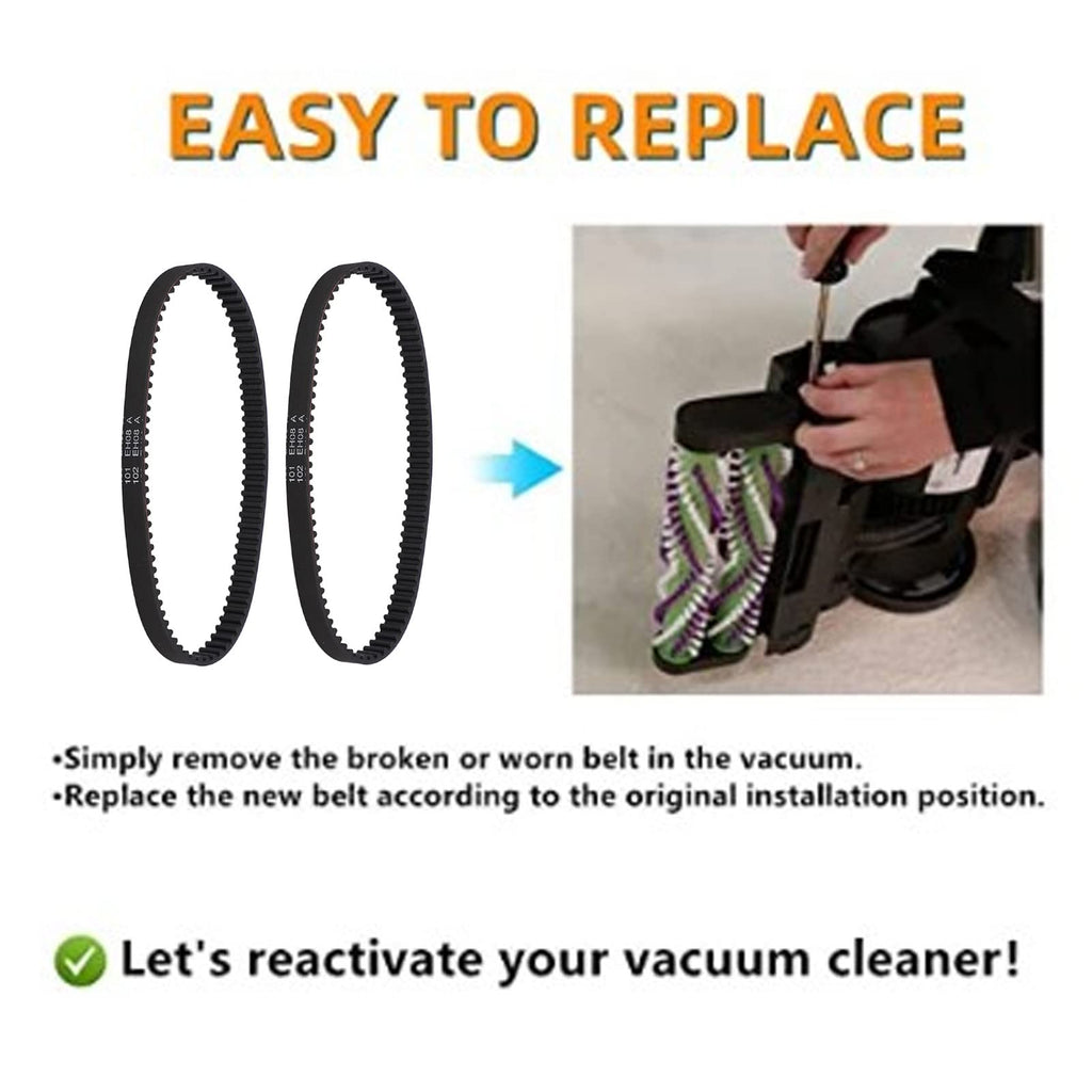 2 Pcs Rubber Vacuum Belt 1611129 Replacement for 2X Revolution Pet Pro
