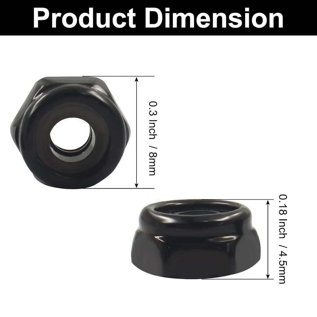 50 Pack #6-32 Nylon Insert Hex Lock Nuts, 304 Stainless Steel