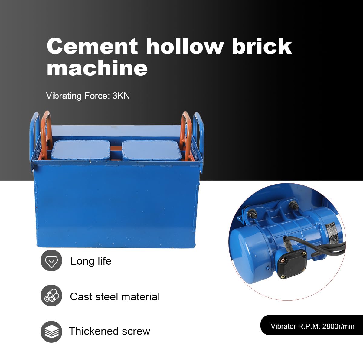 Cement Hollow Brick Making Machine Concrete Block Machine, 110V Small Portable Hollow Cement Block Making Machine