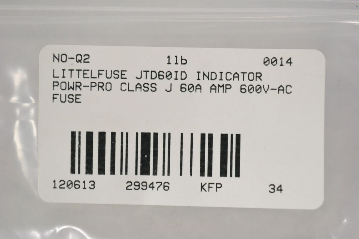 Littelfuse JTD-60-ID Fuse 60AMP 600VAC Class J