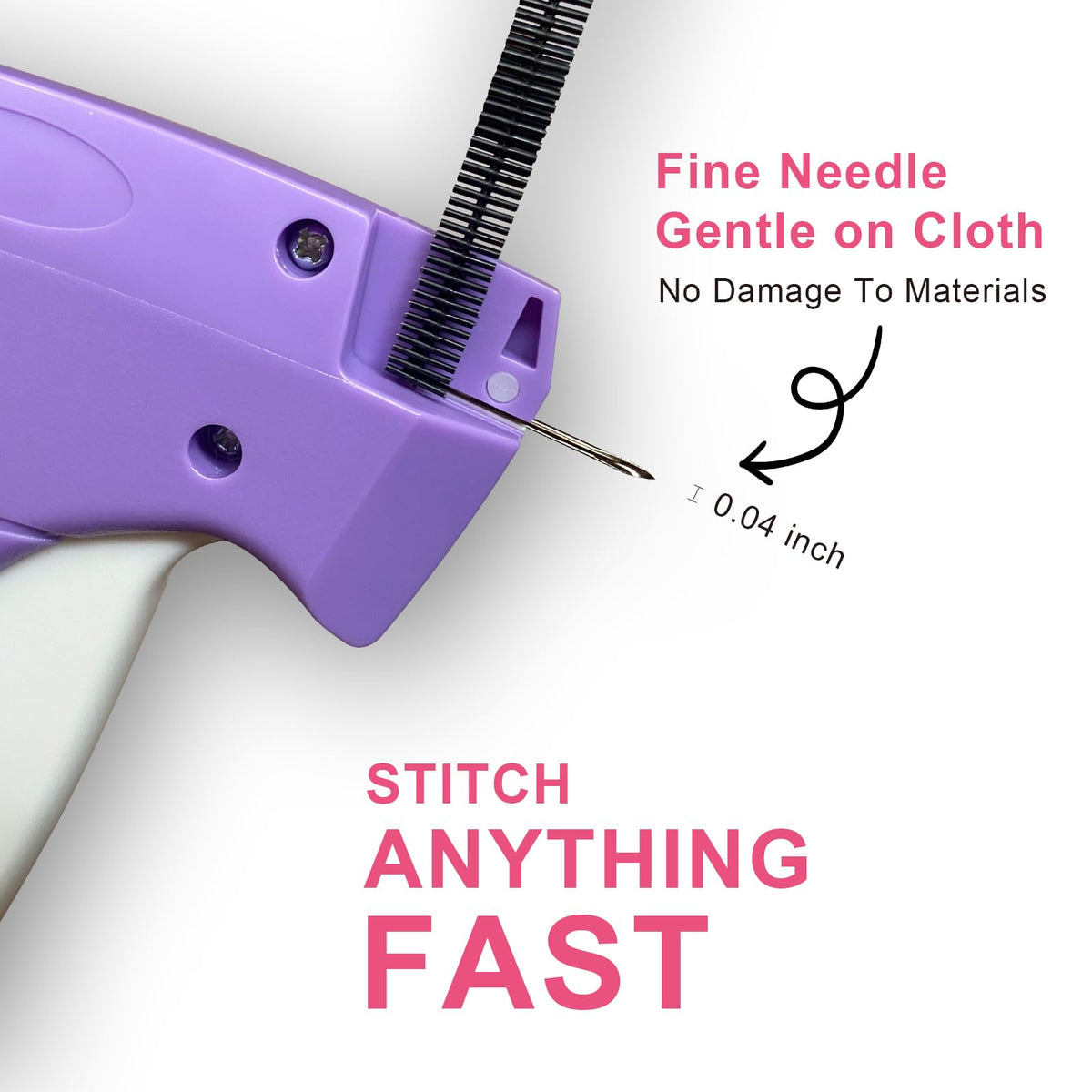 Stitch Gun for Clothes -Handheld Stitch Gun Quick Clothing Fixer - Mini Tag Gun - Includes 6 Fine Needles, 2000