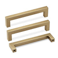 5 Pack 3-3/4 Inch Champagne Bronze Cabinet Pulls Square Handles