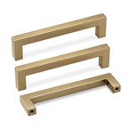 5 Pack 3-3/4 Inch Champagne Bronze Cabinet Pulls Square Handles