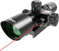 2.5-10x40 Rifle Scope with Red/Green Illuminated Mil-dot with Red/Green Laser Combo-Green Lens Color,Tactical Scope
