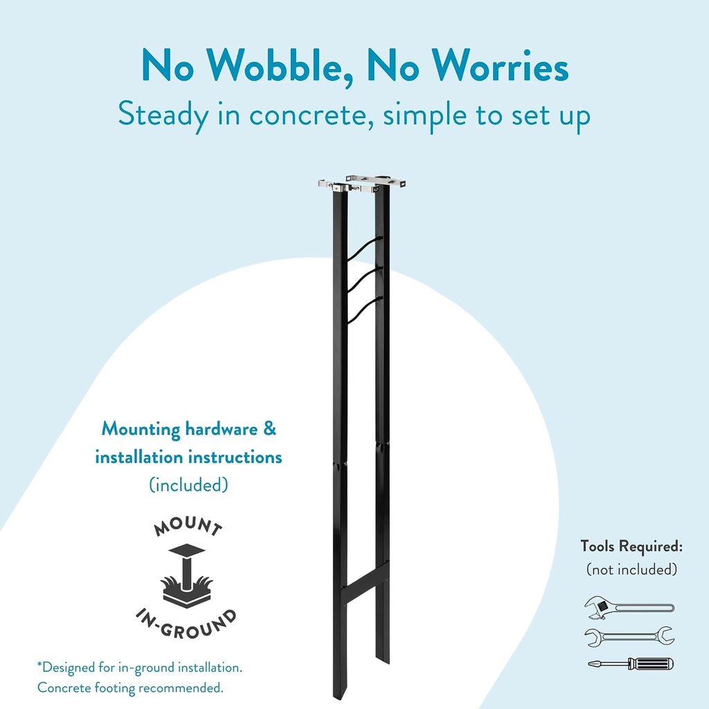 Montroso Galvanized Steel Mailbox Post, Compatibility Code A, MON00BPEC, Black