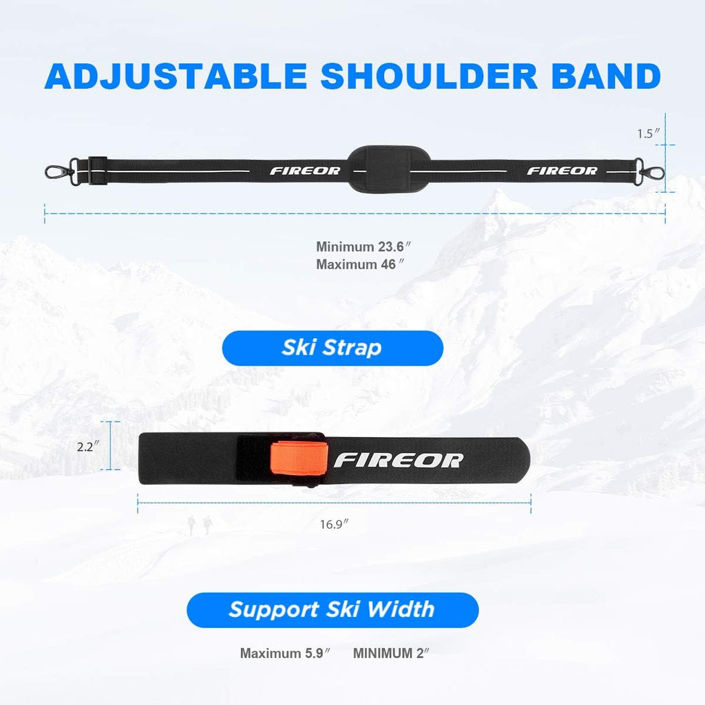 Ski Carrier Strap, Snowboard, Pole and Boot Carry Sling Band Kit Father's Day Gifts for Family Dad Men Women & Kids
