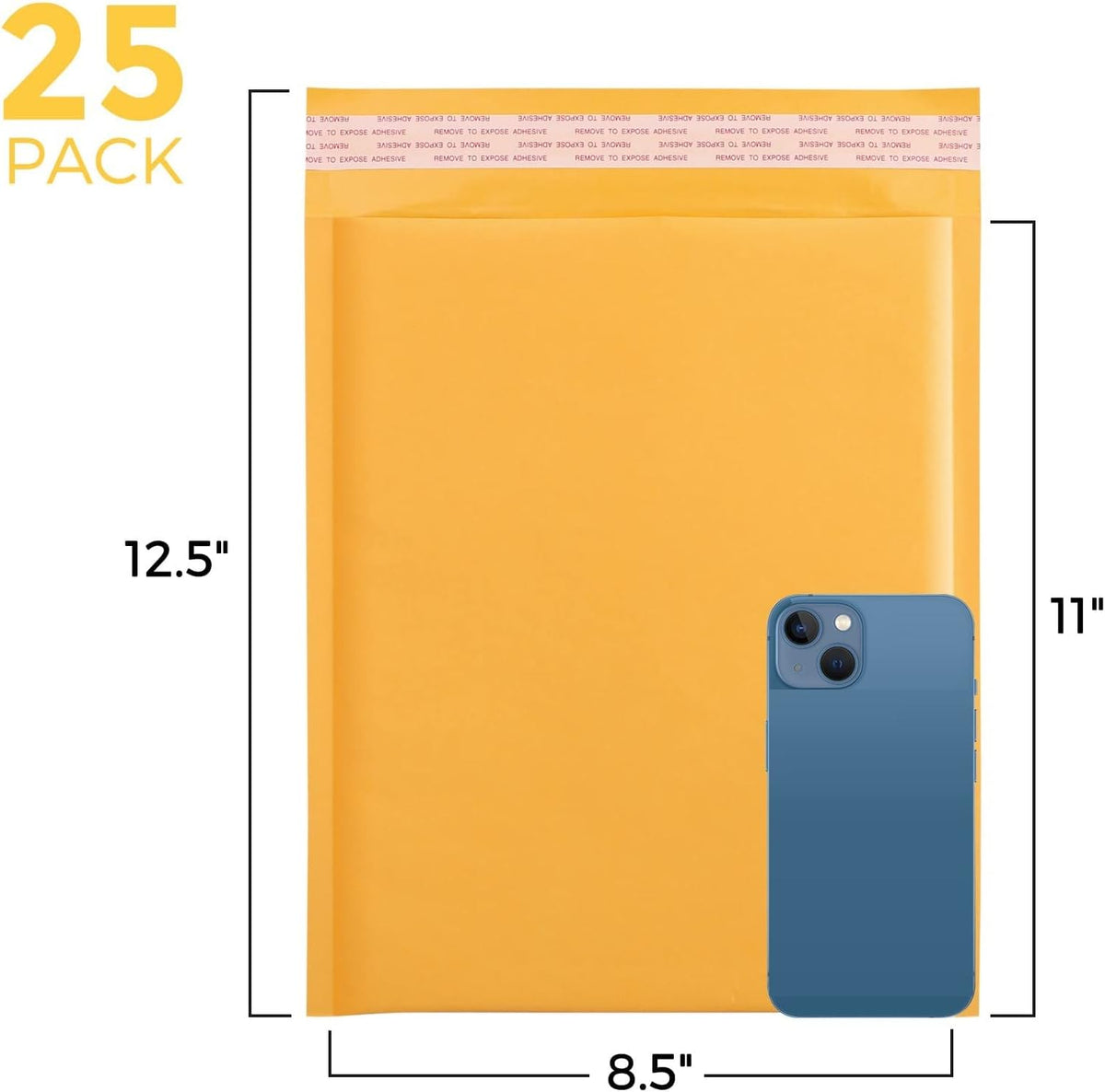 Kraft Bubble Mailers 8.5x12 Inch Self Seal Padded Envelopes 25 Pack
