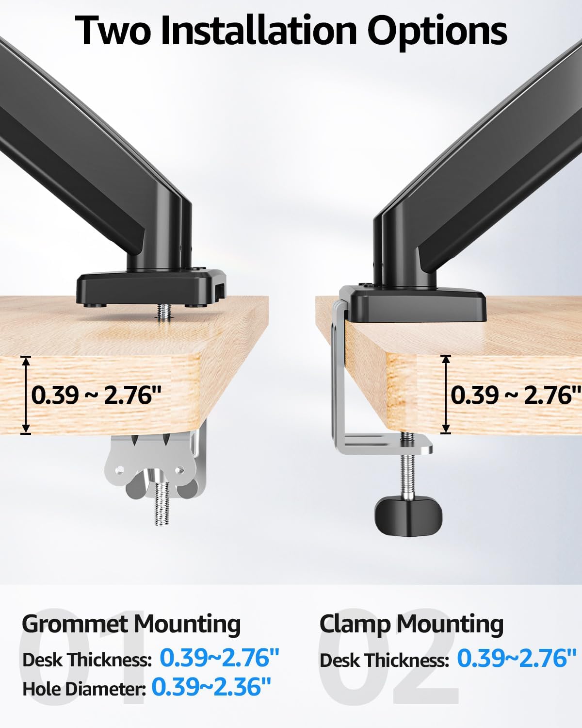 Dual Monitor Arm Desk Mount Fits Max 32 inch Screens, Holds 4.4 to 19.8lbs | Display VESA Mount, Adjustable Double