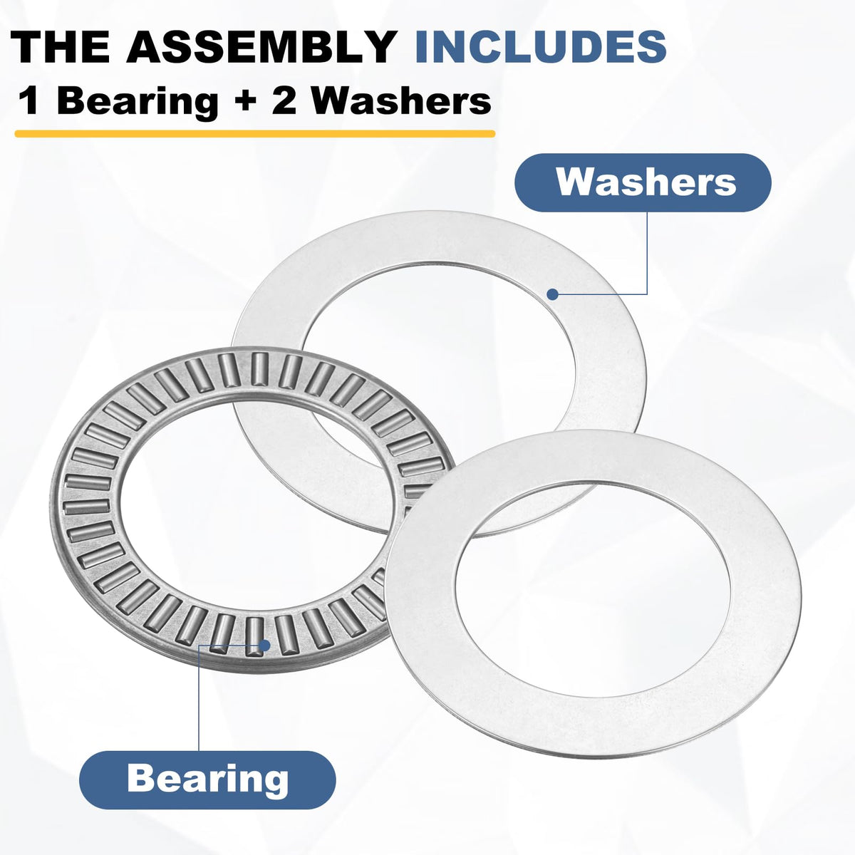 uxcell 10 Sets NTA1828 Thrust Needle Roller Bearings with Washers ID 1-1/8"