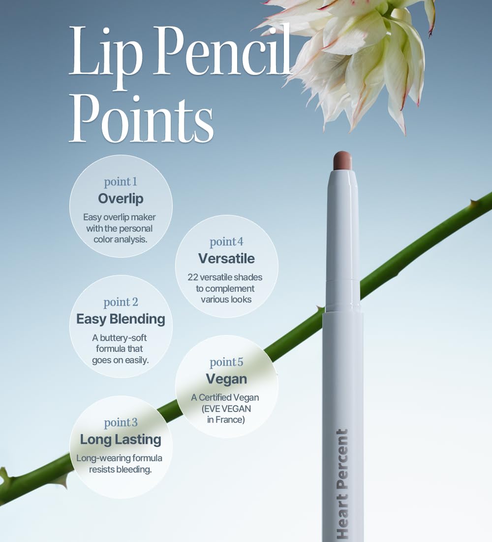 Dote On Mood Lip Liner Pencil, Long-Lasting Creamy Lip Crayon Smooth Lipliner Retractable Lipstick Overlip Line Color