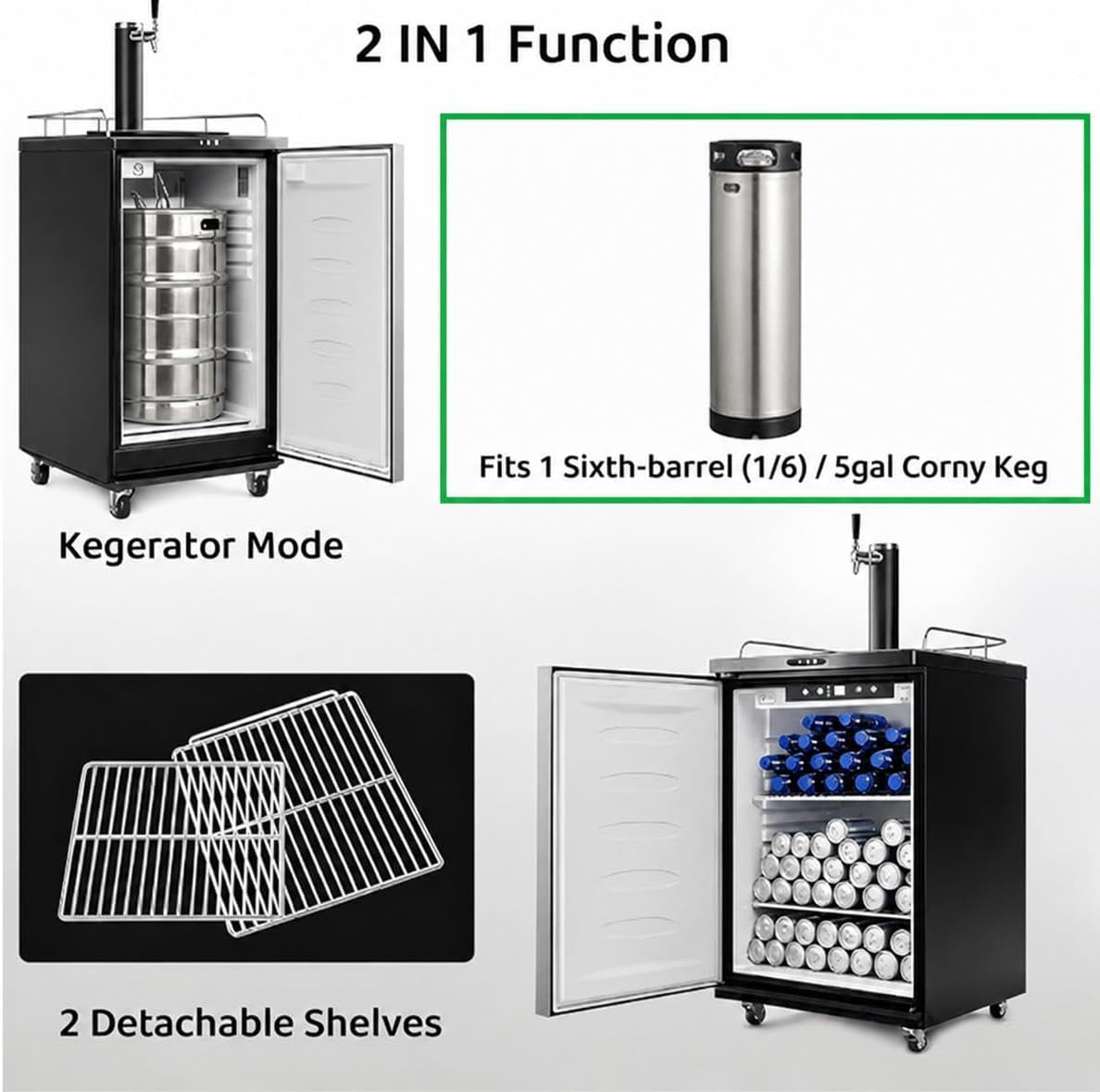 Commercial Draft Beer Kegerator, Keg Refrigerator for D System