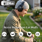 31dB Noise Reduction Earmuffs, Foldable Hearing Protection, Black