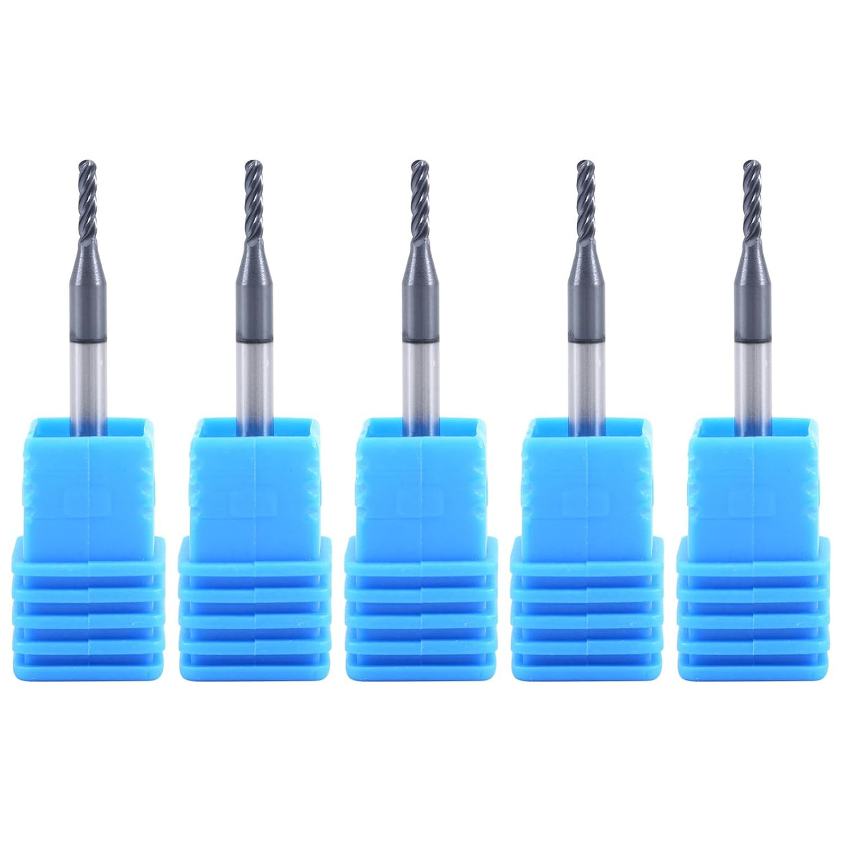 1/16" 4 Flute Carbide Ball Nose End Mill 1/8" Shank Diameter 5Pcs