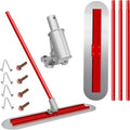 48''x12'' Round End Bull Float Concrete Kit, Stainless Steel Fresno Trowel with Adjustable Bracket, 4 Aluminum 60''