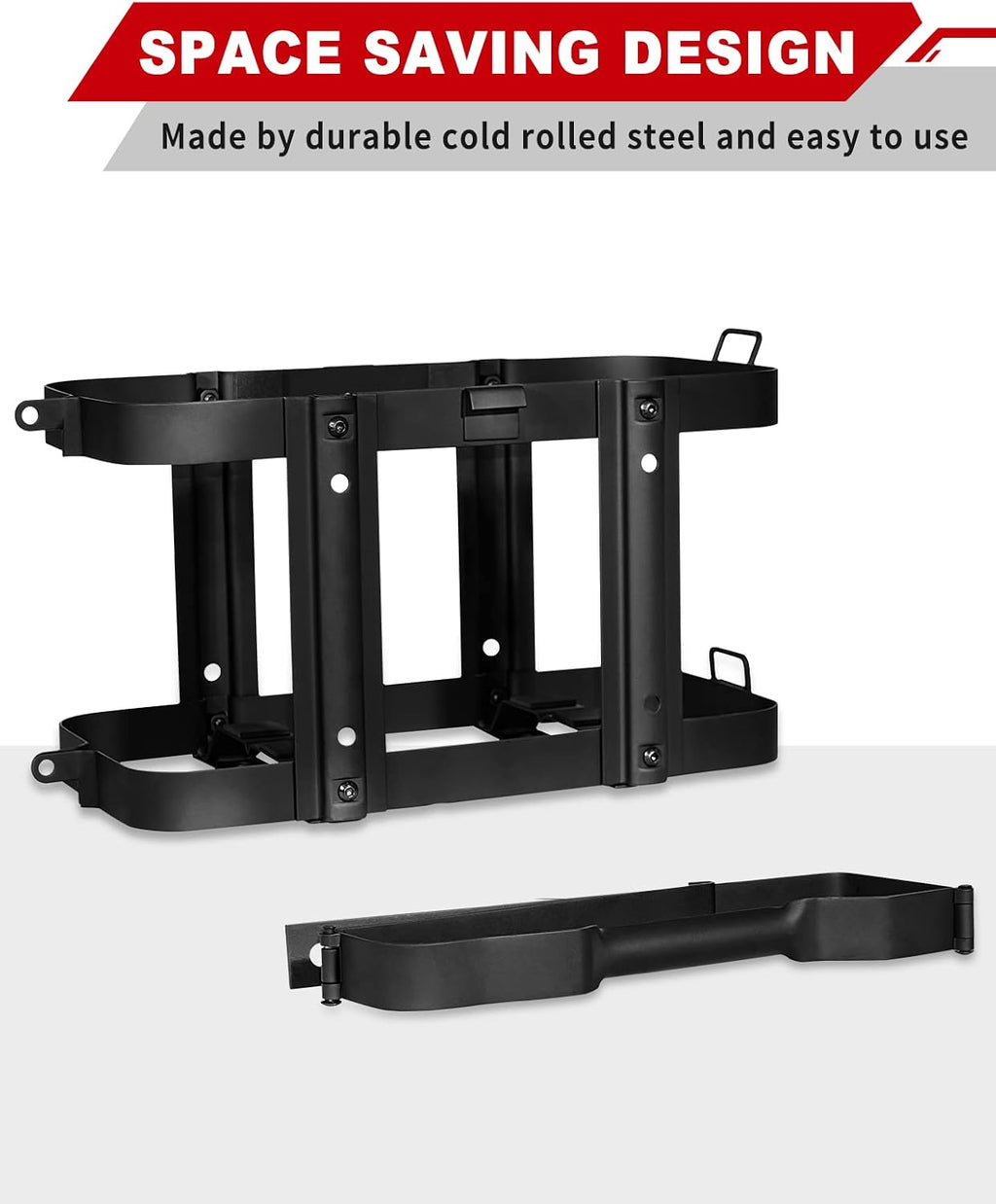 2024 Upgrade 5 Gallon Jerry Can Mount Holder | Lockable Jerry Gas Can Holder Rack, 20 Liter, Reinforced Welding