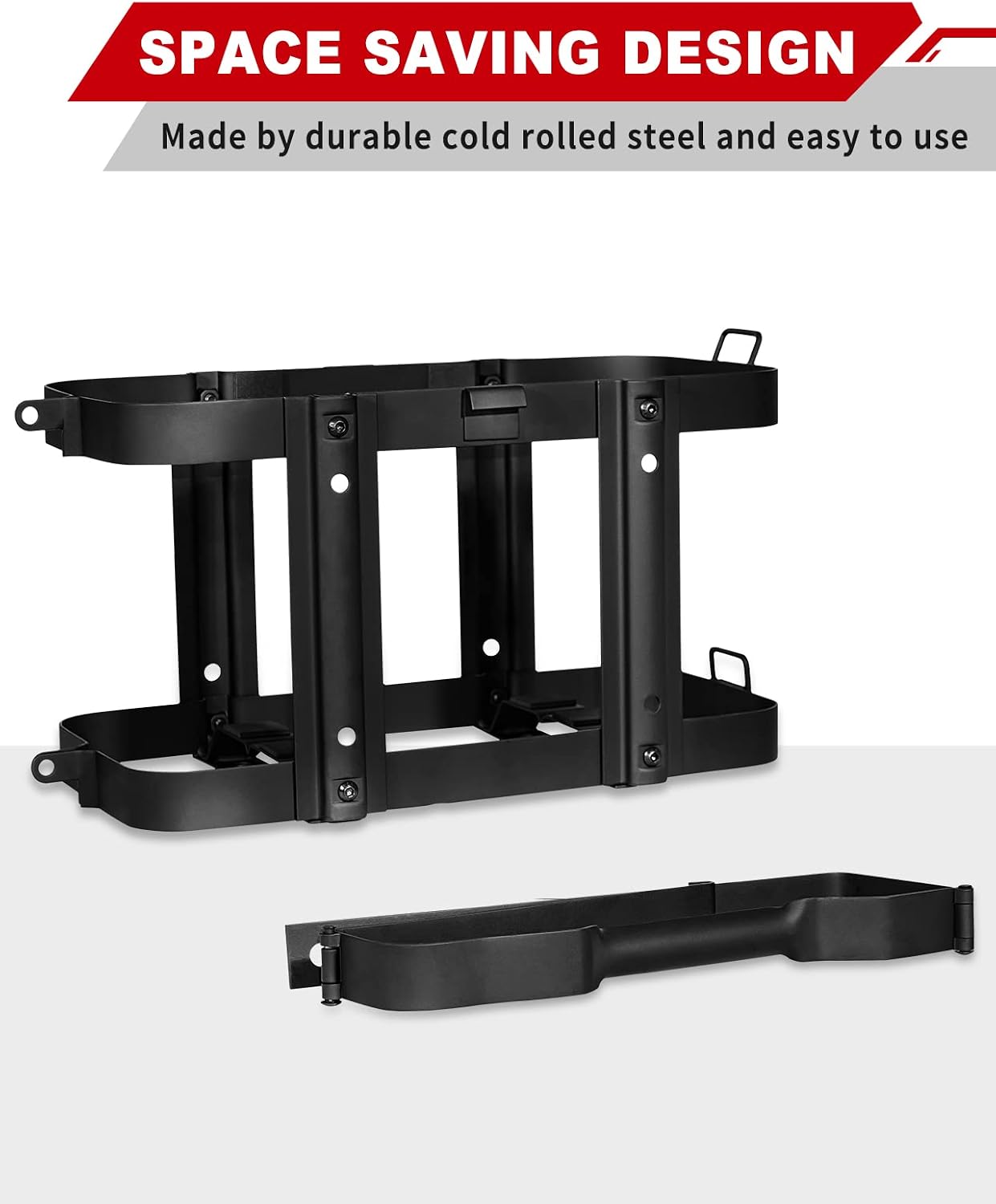 2024 Upgrade 5 Gallon Jerry Can Mount Holder | Lockable Jerry Gas Can Holder Rack, 20 Liter, Reinforced Welding