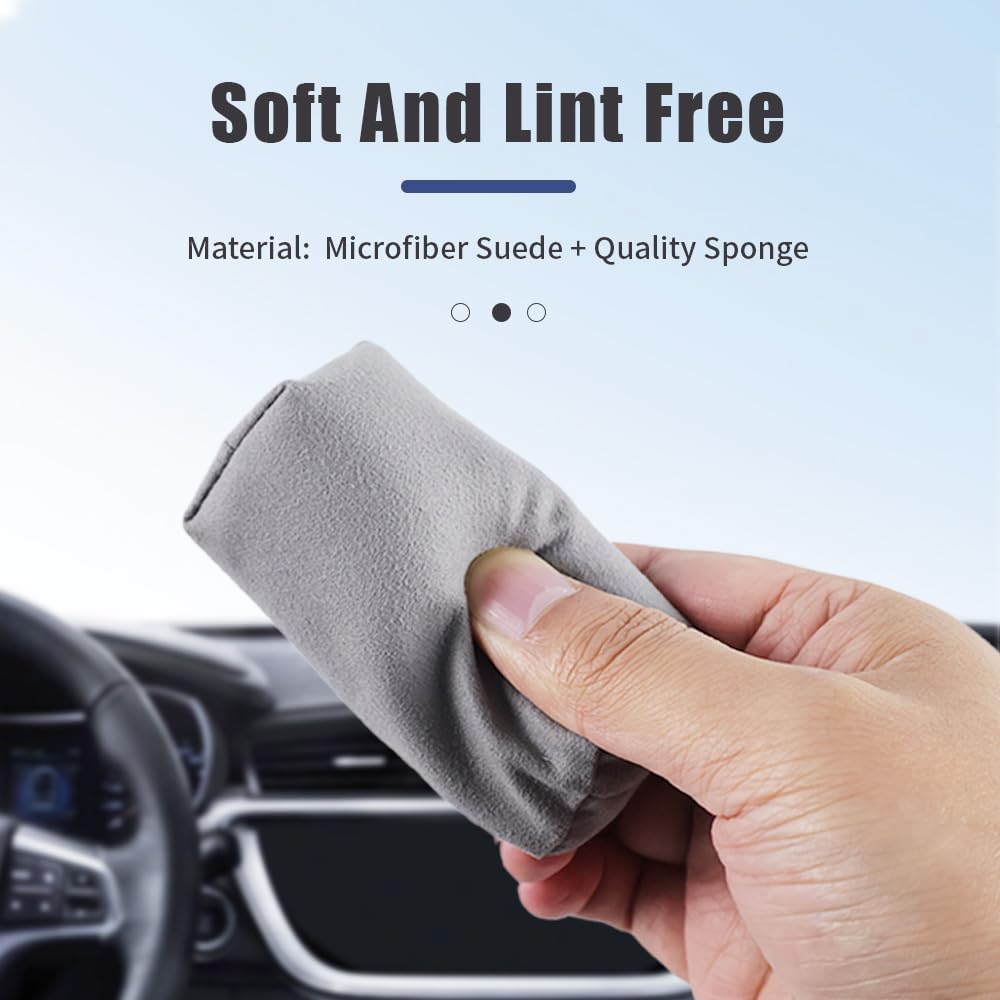 Microfiber Applicator Pad, Car Detailing Suede Sponge Applicator, 6Pcs Coating Sponge Pads for Cars, Ceramic Spray