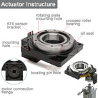 Hollow Rotary Actuator High Accuracy Hollow Rotating Platform Rotary Positioners, Fitting Nema 23 Stepper Motor, Substitutable for Direct Drive Motor and Cam Indexer