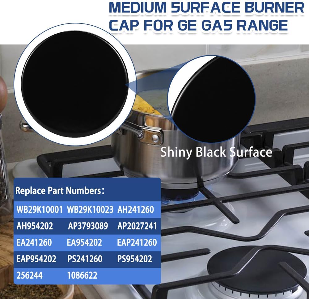 WB29K10023 Medium Burner Cap Replacement for GE Gas Range/Stove WB29K10001