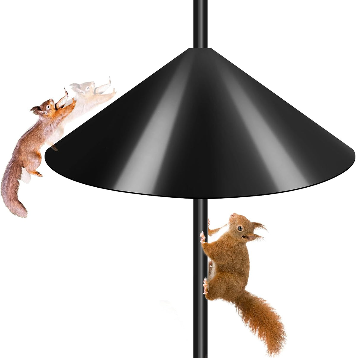 19" Squirrel Baffle for Bird Feeder Pole Black 1 Pack