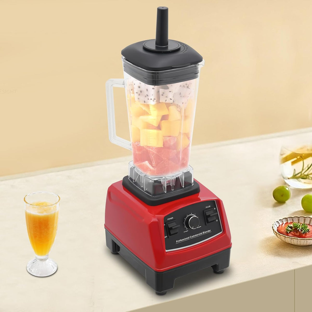 Commercial Blender 3HP 2200W 2L Heavy Duty Professional Mixer Juicer, High-Speed Smoothie Blender with 10 Gears