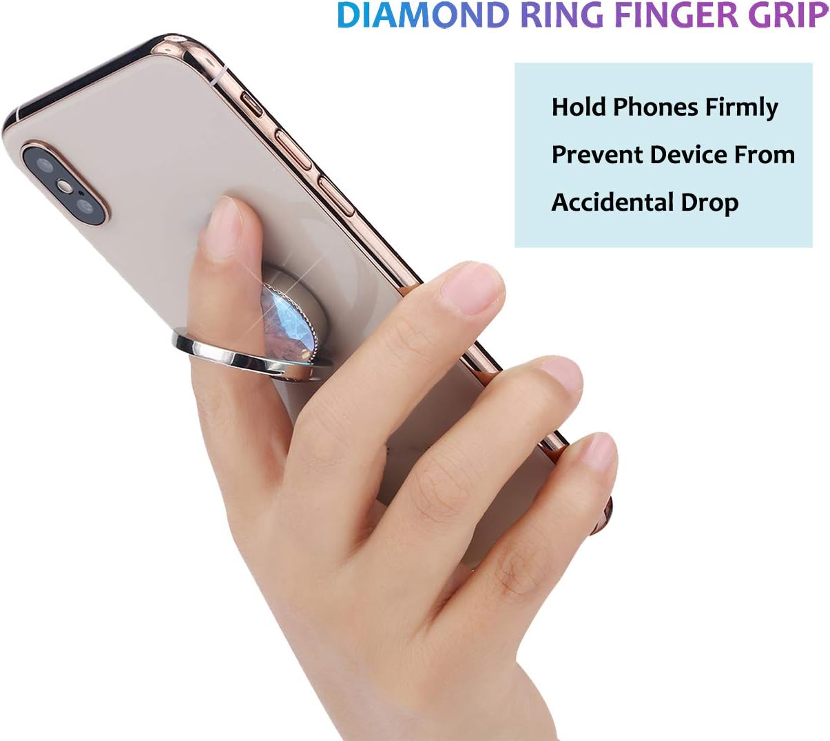 Glitter Bling Bling Phone Ring Holder,Sparkle Phone Ring Grip Artificial Diamond Stand,Rhinestone Cell Finger Ring