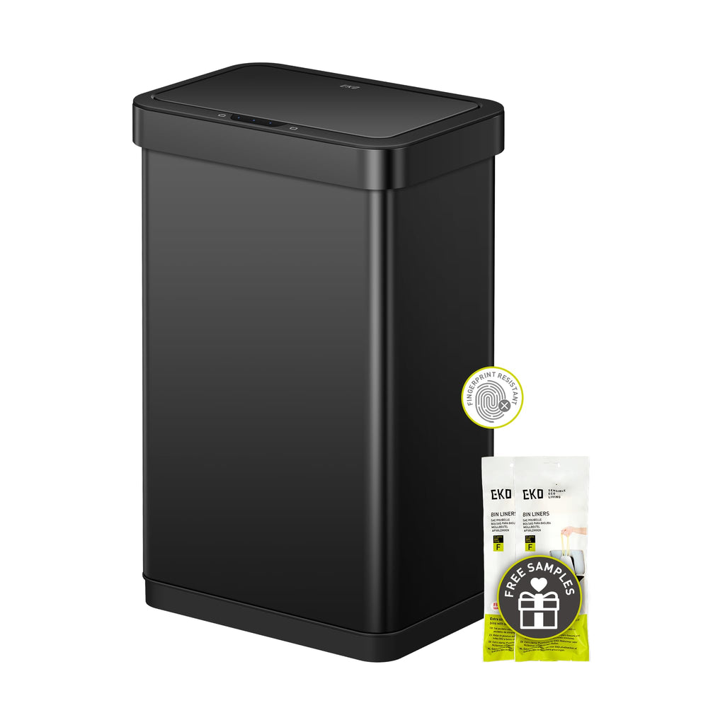 13.2 Gallon Touchless Motion Sensor Kitchen Trash Can, Matte Black