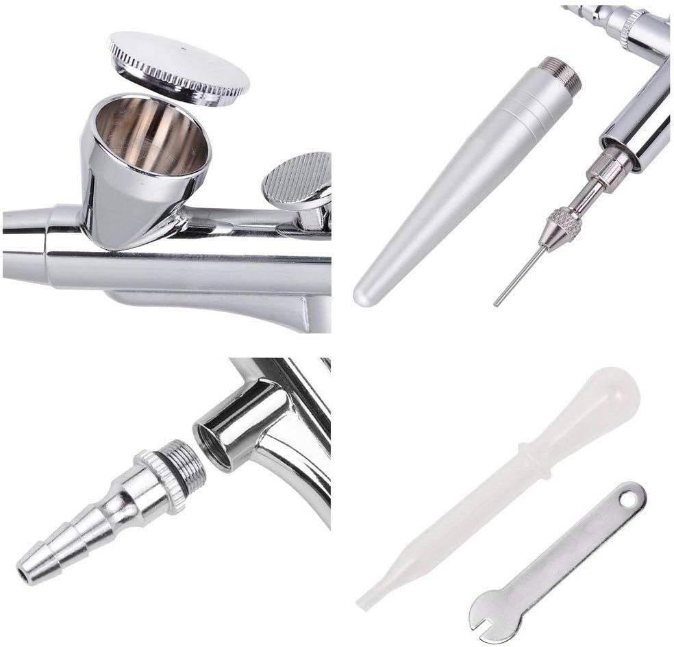 0.4mm Single Action Airbrush Kit, Gravity Feed Air Brush Gun Set for Painting Models, Cake Decorating, Nail Art