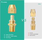 4pcs Premium Solid Brass Pneumatics Reusable Rubber Hose-End Repair Fitting, 3/8" Barb For 3/8-Inch ID Rubber Air Hose With 1/4" NPT