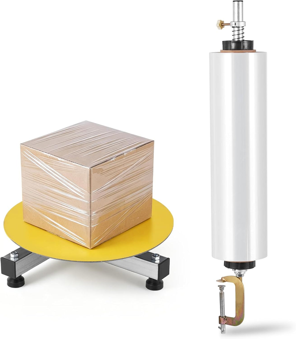 Manual Stretch Film Wrap Dispenser w/ 15-inch Turntable