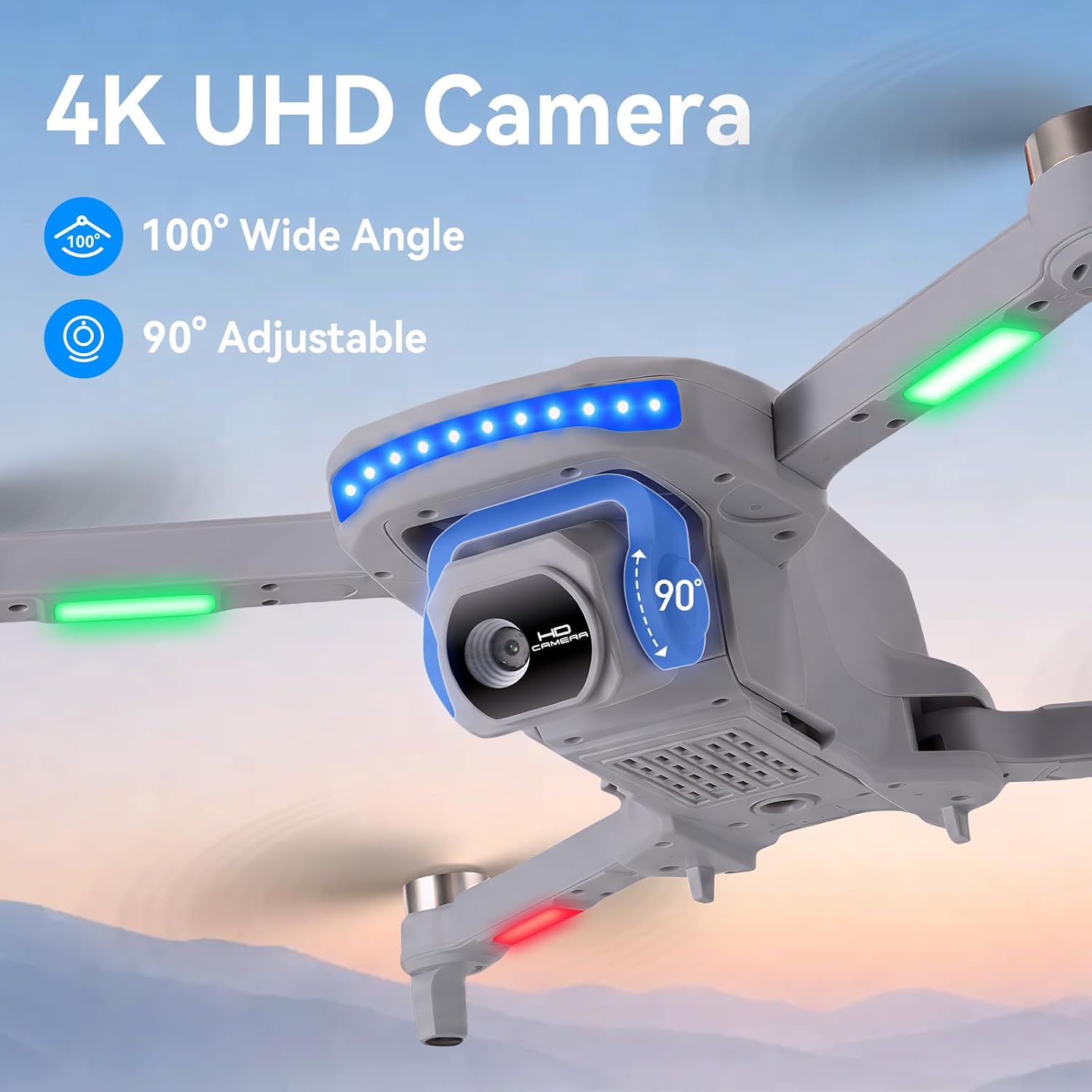 GPS Drone with Camera 4K UHD for Adults Beginner,60 Min Flight,Under 249g,Auto Return,Lightweight and Foldable Drone