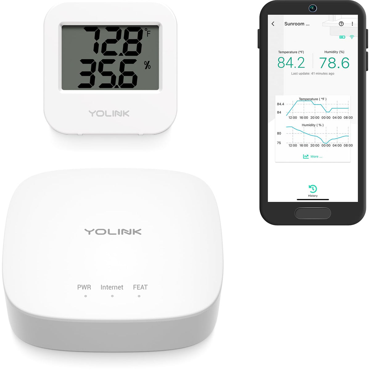 Indoor Temperature and Humidity Sensor Kit: 1-Pack + Hub