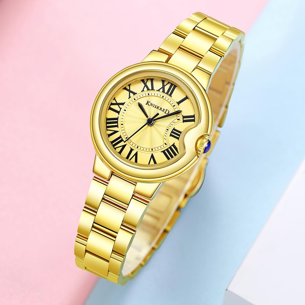 Classic Watch for Women with Vintage Roman Numerals and Solid Stainless Steel Band Ladies Casual Watch