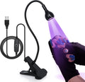 3W LED Nail Lamp with Clamp and Flexible Gooseneck for Gel Nails | Includes UV Protection Gloves for Gel Polish
