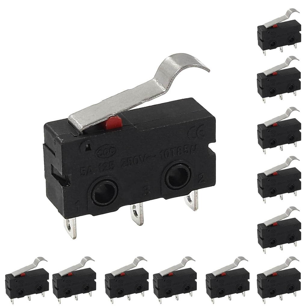 Litoexpe 12pcs Micro Limit Switch with Curved Lever