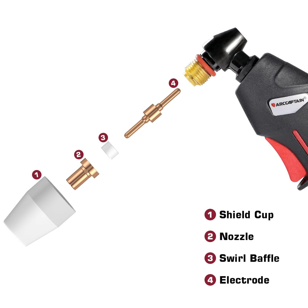 ARCCAPTAIN 60PCS PT31 Plasma Cutting Consumables