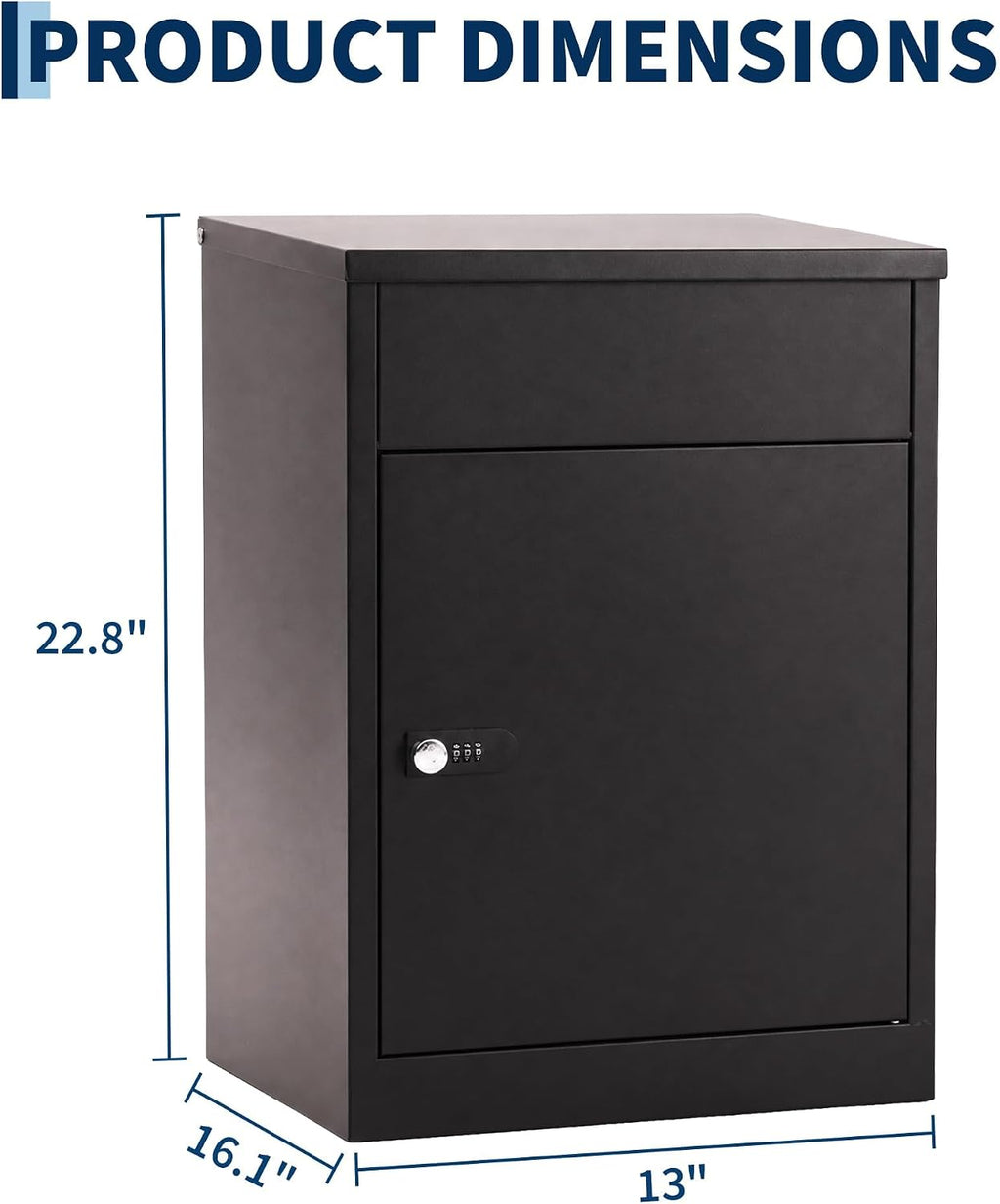 Package Delivery Box - Lockable Weatherproof Steel Parcel Drop Box | Anti-Theft Baffle Plate Porch Pirate Proof