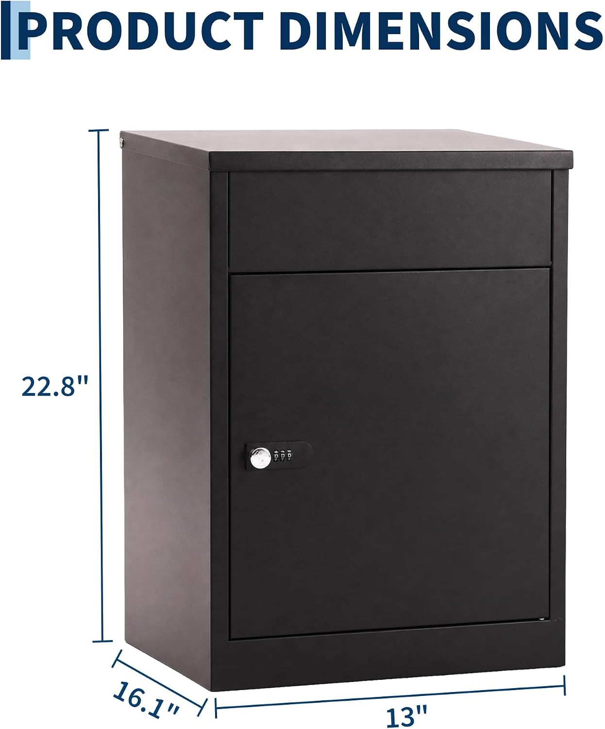 Package Delivery Box - Lockable Weatherproof Steel Parcel Drop Box | Anti-Theft Baffle Plate Porch Pirate Proof