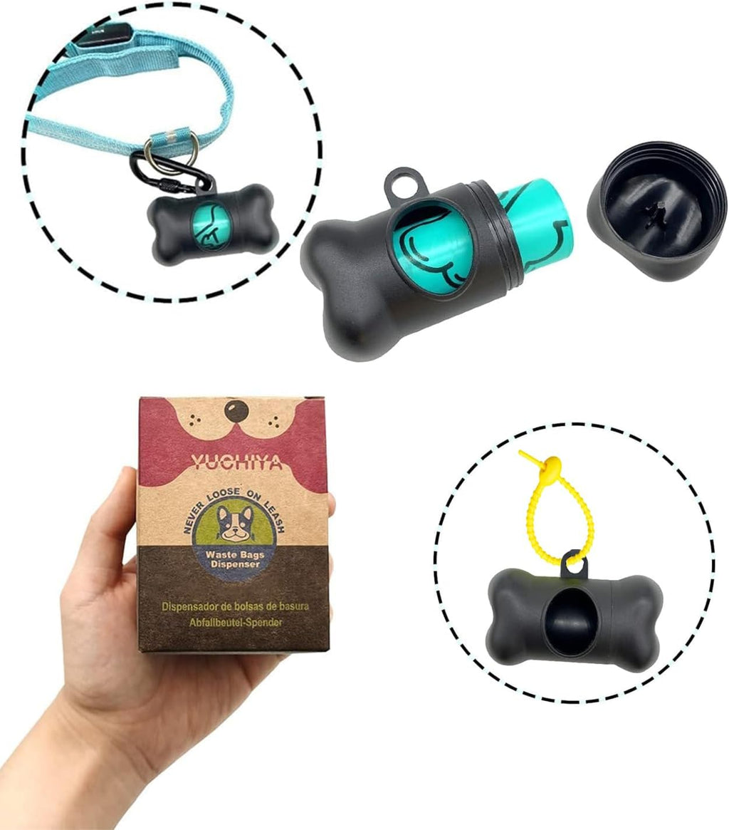 Dog Poop Pickup Bags Holder Dispenser with Standard-Sized Leak-Proof Scented Doggy Waste Bags and Carabiner with