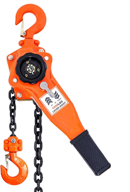 Lever Chain Hoist 1650lbs 10ft 3/4 ton Come Along Ratchet Puller Hoists for Heavy Duty Lifting