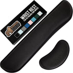 Silky Memory Foam Wrist Rest for Computer Keyboard, Mouse, Ergonomic Design for Typing Pain Relief, Desk Pads Support