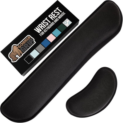 Silky Memory Foam Wrist Rest for Computer Keyboard, Mouse, Ergonomic Design for Typing Pain Relief, Desk Pads Support