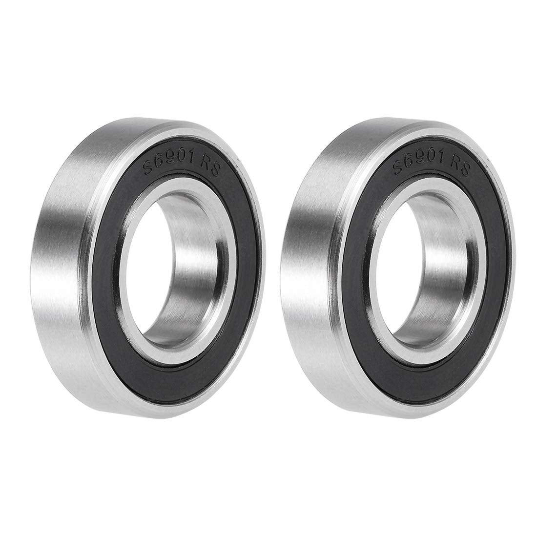 uxcell S6901-2RS Deep Groove Ball Bearings 12x24x6mm 440C Stainless Steel