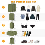 8 Set Compression Packing Cubes, Travel Suitcase Organizers