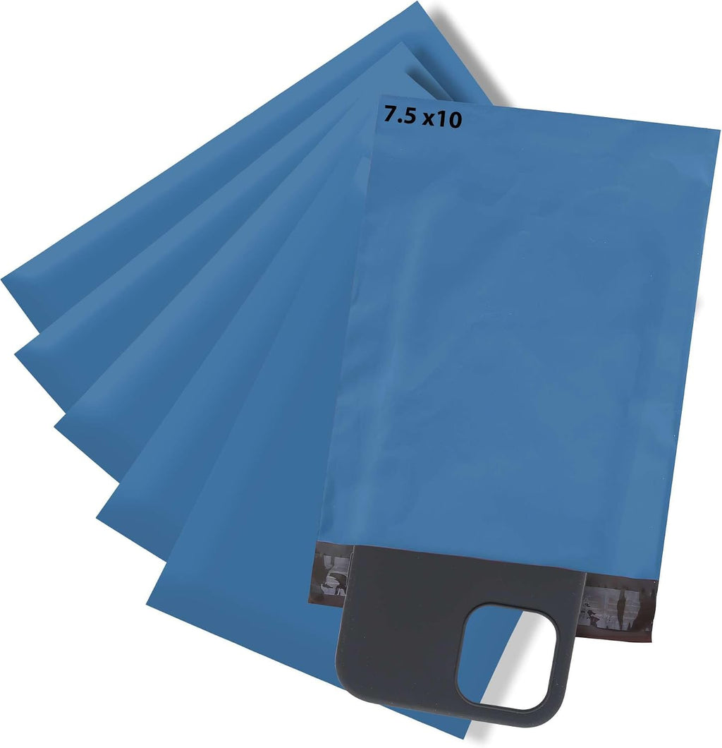Small Poly Mailers 7.5x10, Solid Blue Shipping Bags - Tear And Puncture Free Poly Bags - Water Resistant Mailing Bags