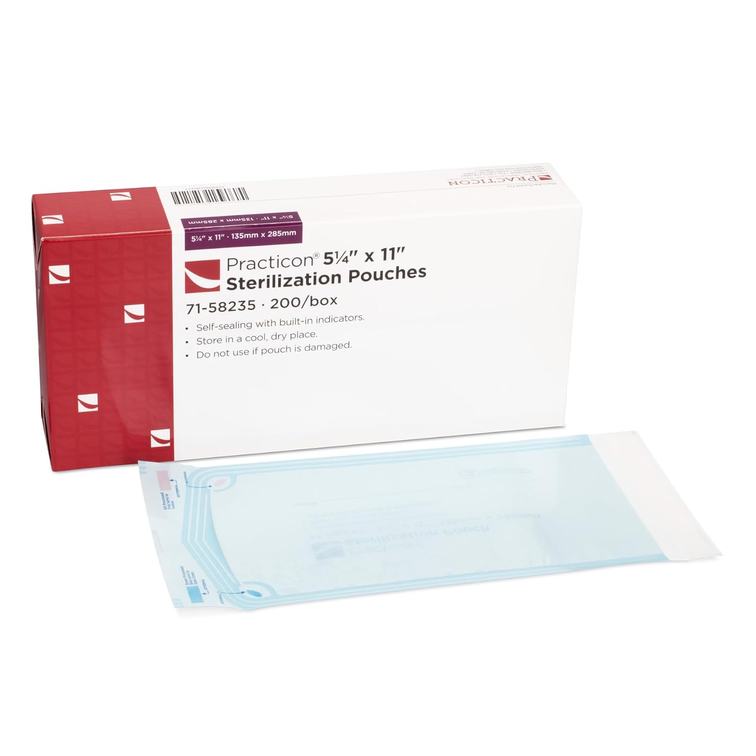 5.25” x 11” Self-Sealing Sterilization Pouches, Autoclave Sterilizer Bags with Indicators for Dental, Medical