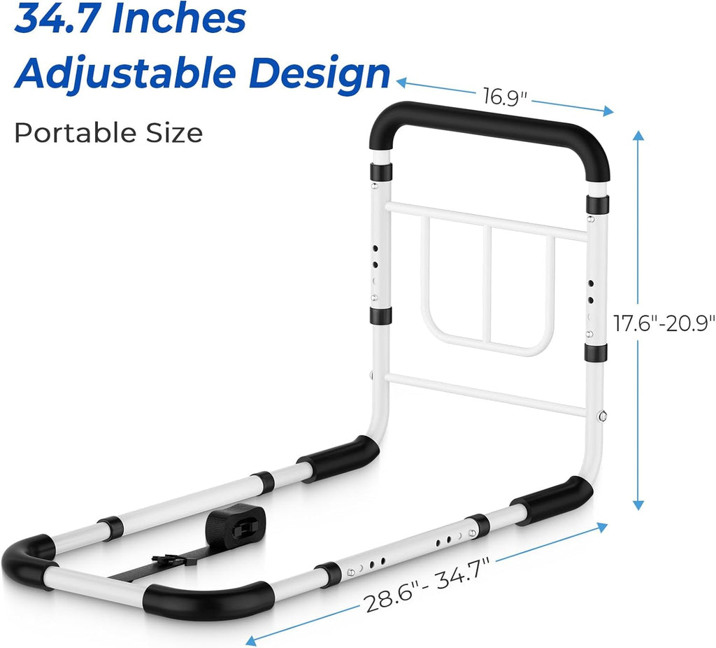 Bed Rails for Elderly Adults Safety - ASTM Approved 2026 Upgrade Adjustable Bed Cane with Non-Slip Ergonomic Handle &